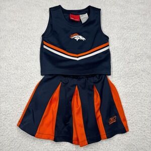 NFL Reebok Denver Broncos Cheerleader Dress Two Piece Youth Girls Size S (4)